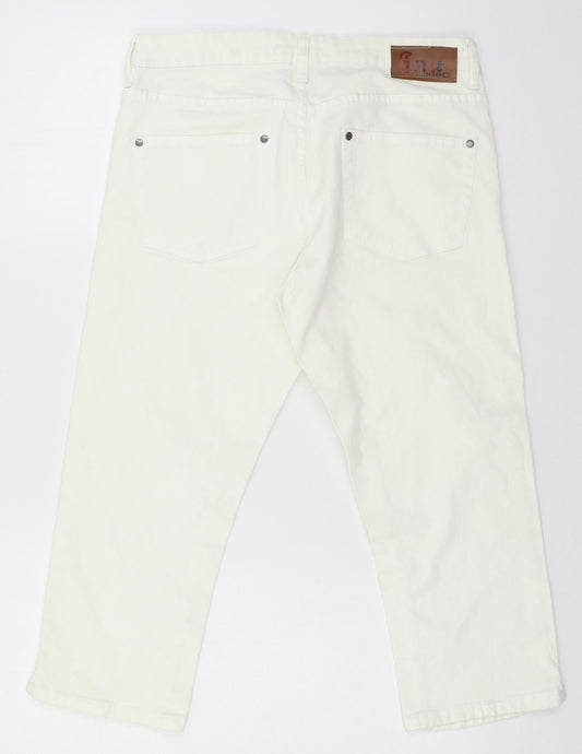 Denim Club Womens White  Denim Cropped Jeans Size 16 L21 in
