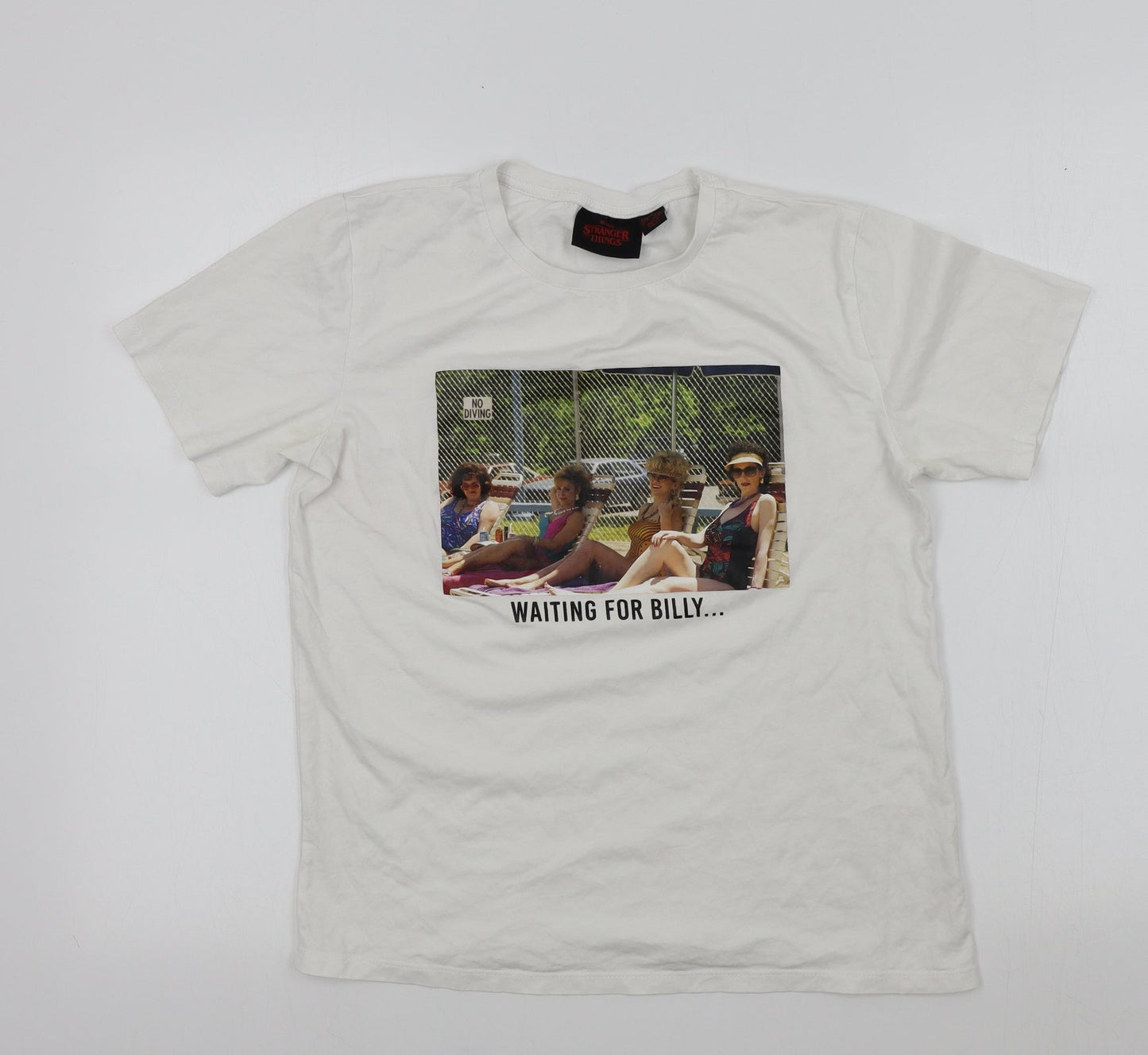 Netflix Womens White   Basic T-Shirt Size S  - Stranger Things