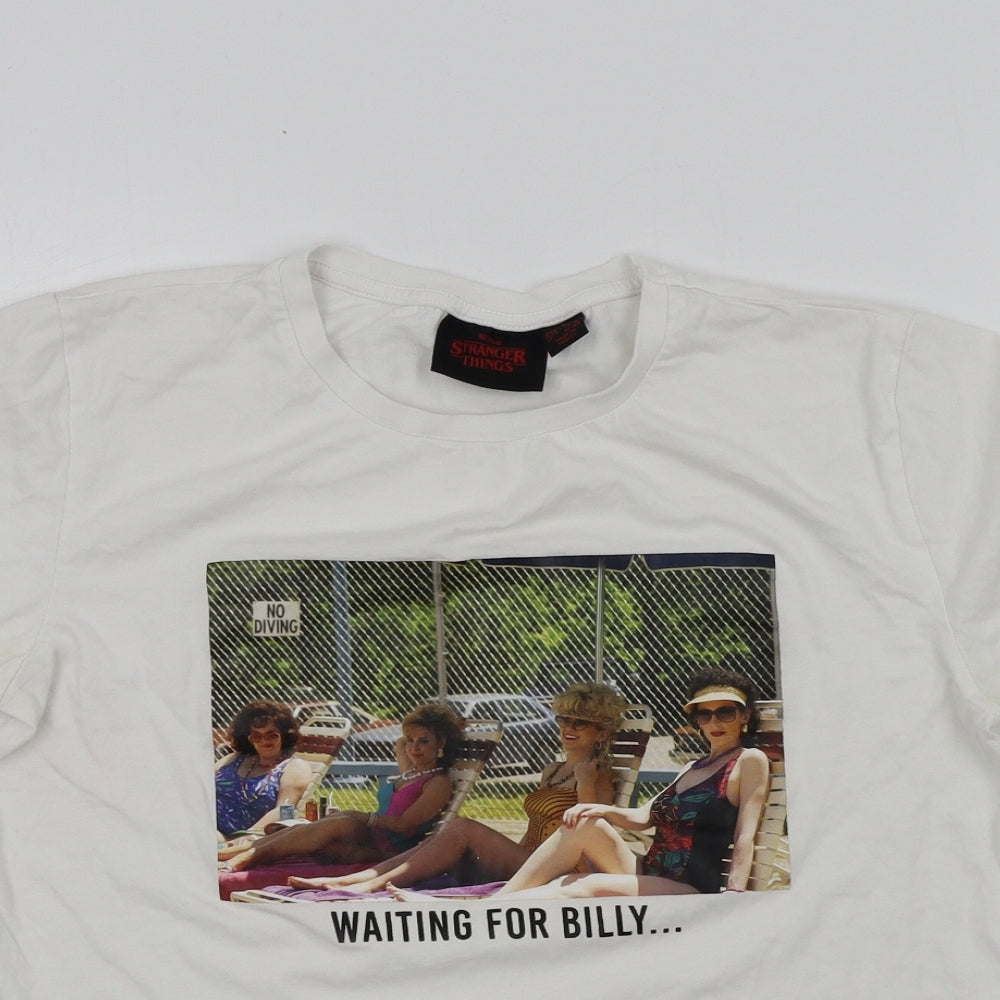 Netflix Womens White   Basic T-Shirt Size S  - Stranger Things