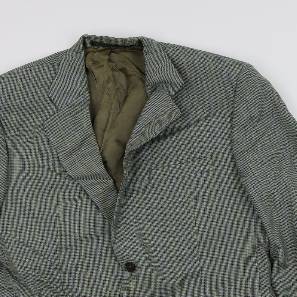 M&S Mens Green Geometric  Jacket Blazer Size 42