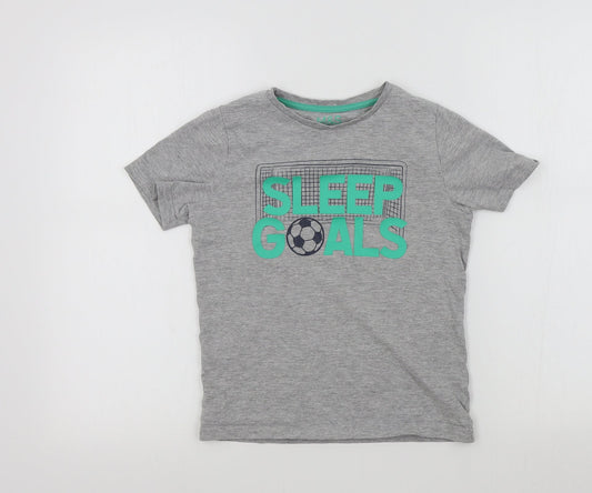 M&S Boys Grey Colourblock   Pyjama Top Size 8-9 Years