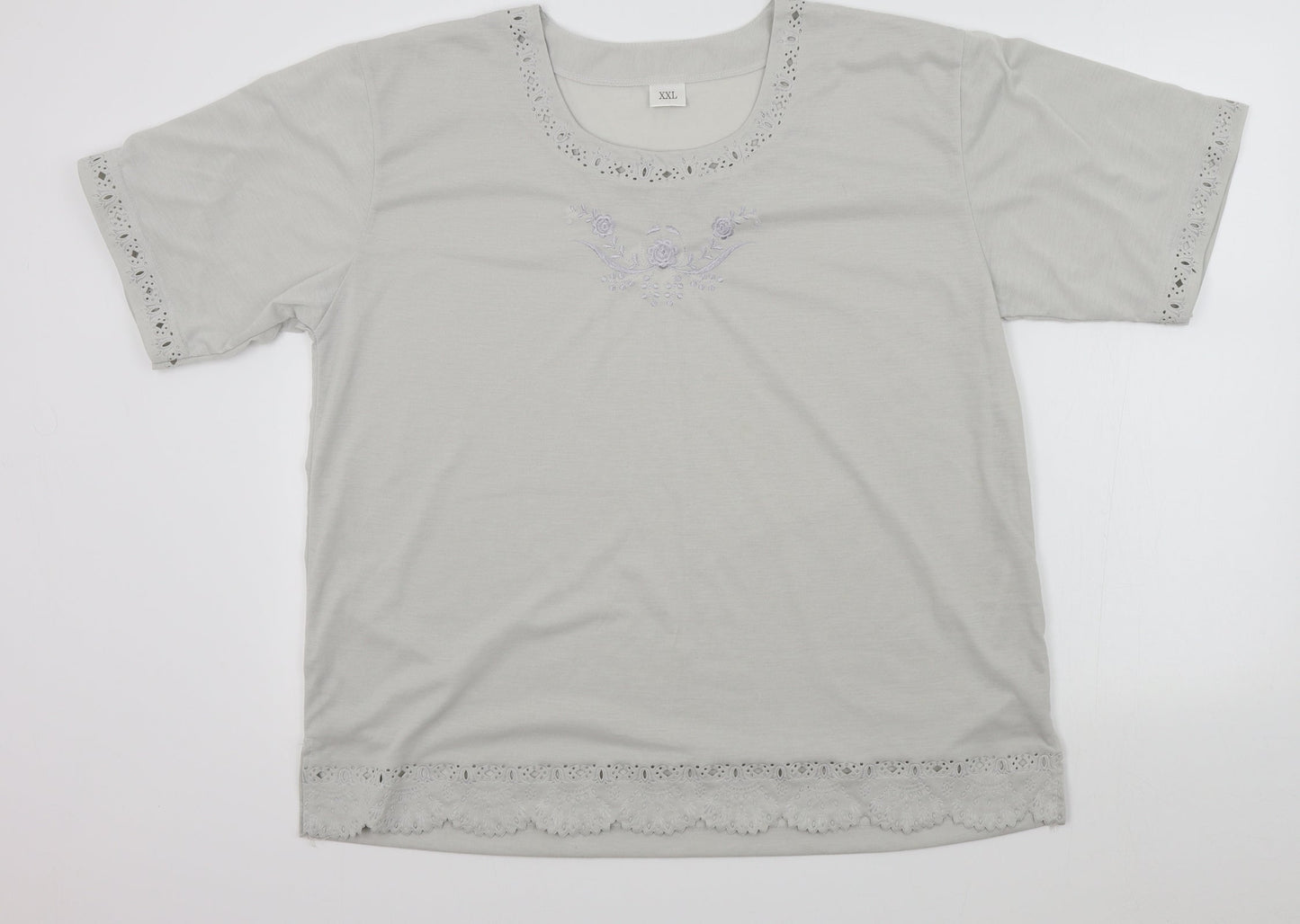 Preworn Womens Grey   Basic T-Shirt Size 2XL