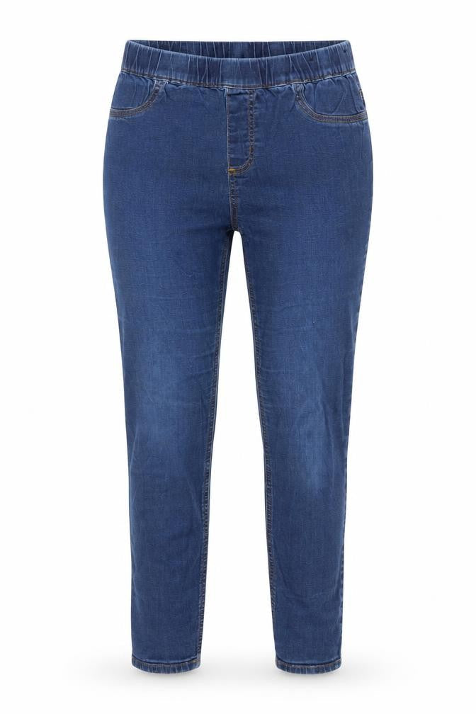 Front view of denim and co women’s blue jegging leggings, size UK 10, 27-inch leg - stretch waistband
