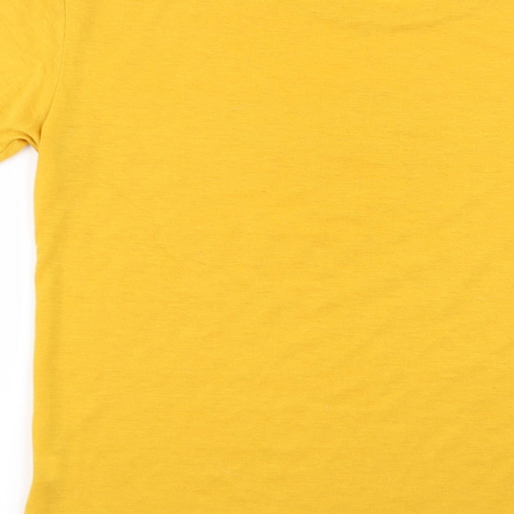 Fashion Womens Yellow   Basic T-Shirt Size S
