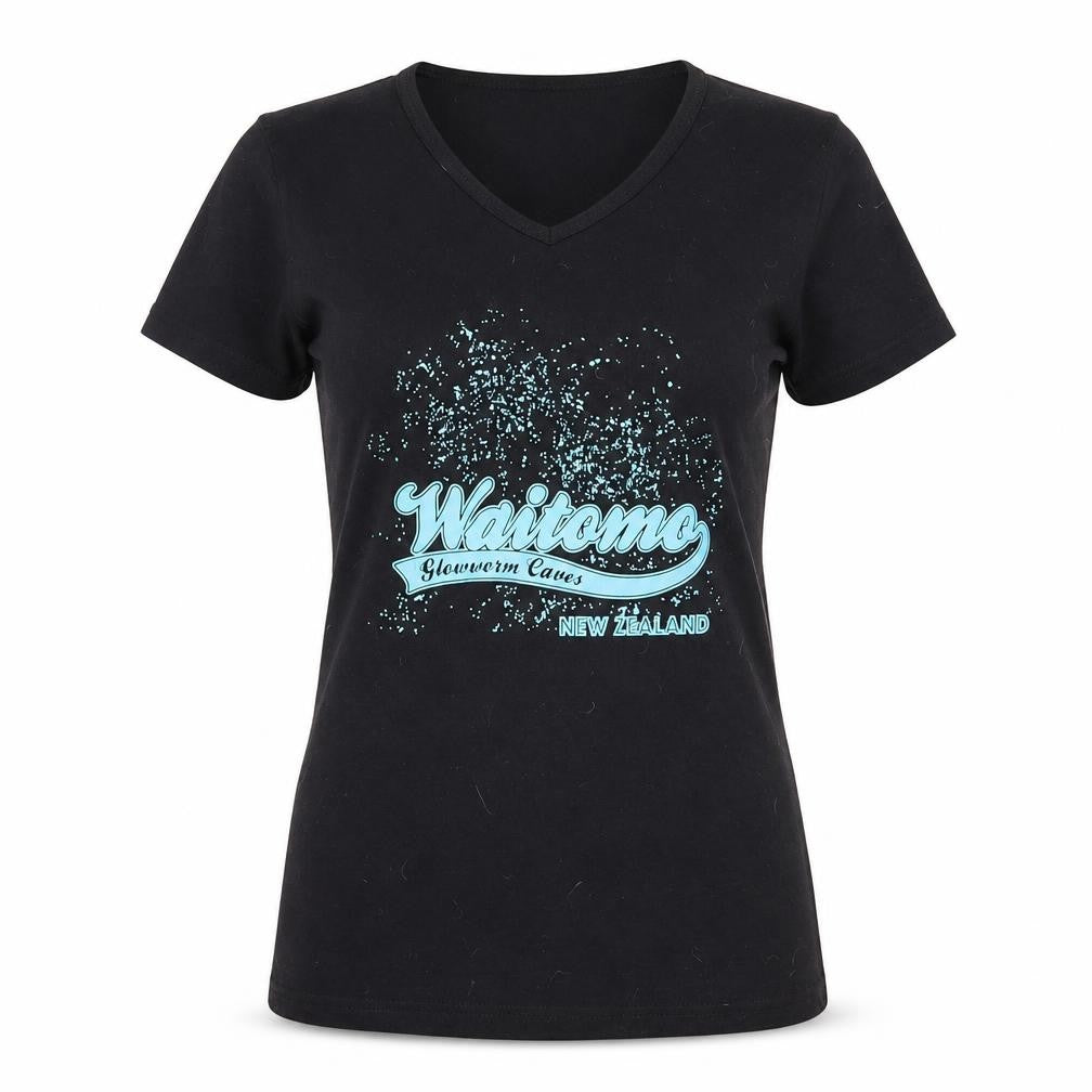 waitomo Womens Black Geometric  Basic T-Shirt Size M