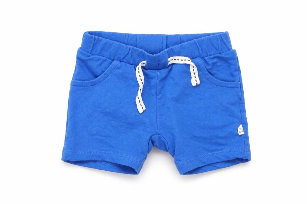 Front view of miane boys’ blue capri trousers, size 0-3, months