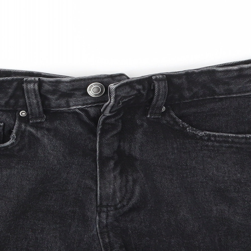 DENIM &CO Womens Black   Cut-Off Shorts Size 8