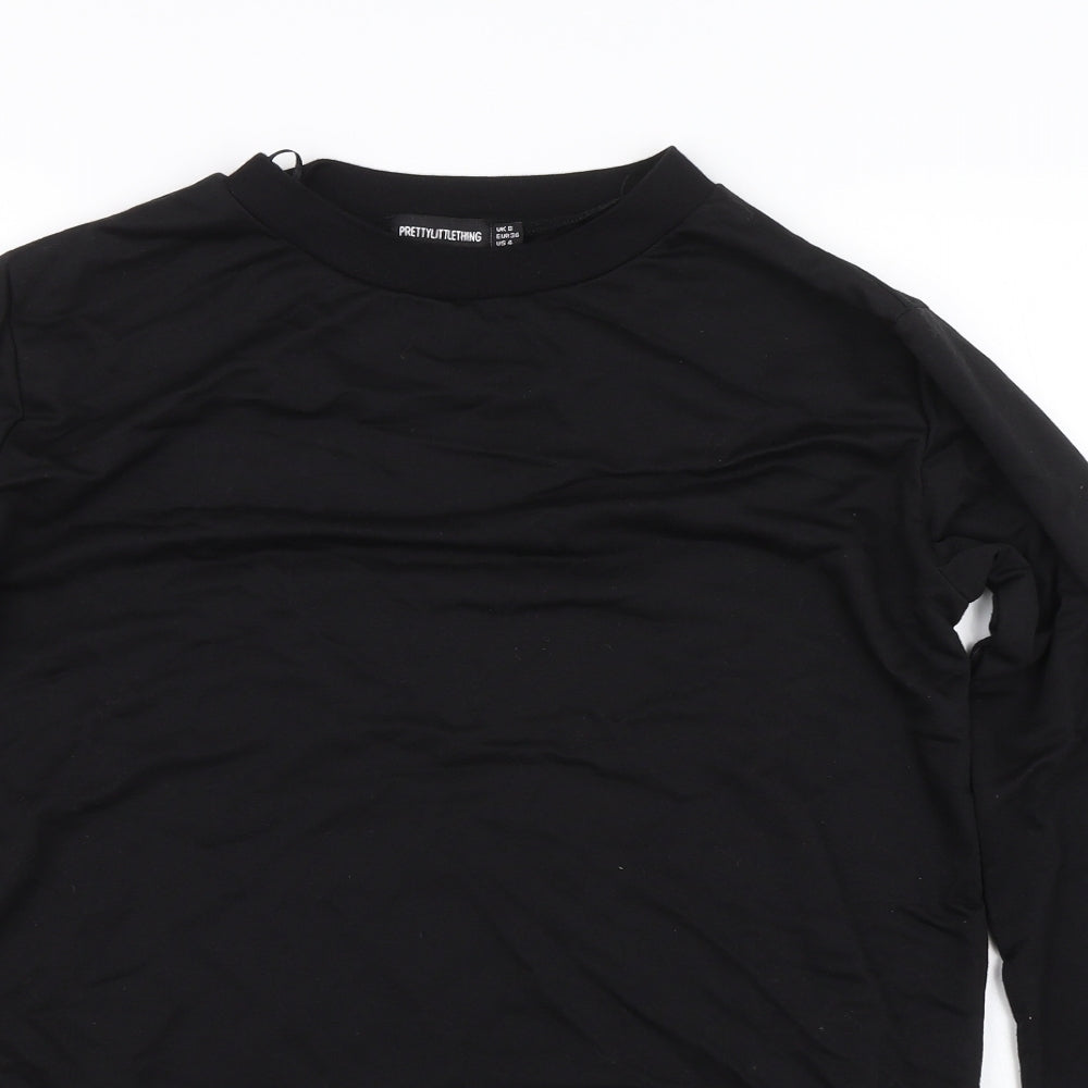 PRETTYLITTLETHING Womens Black   Basic T-Shirt Size 8