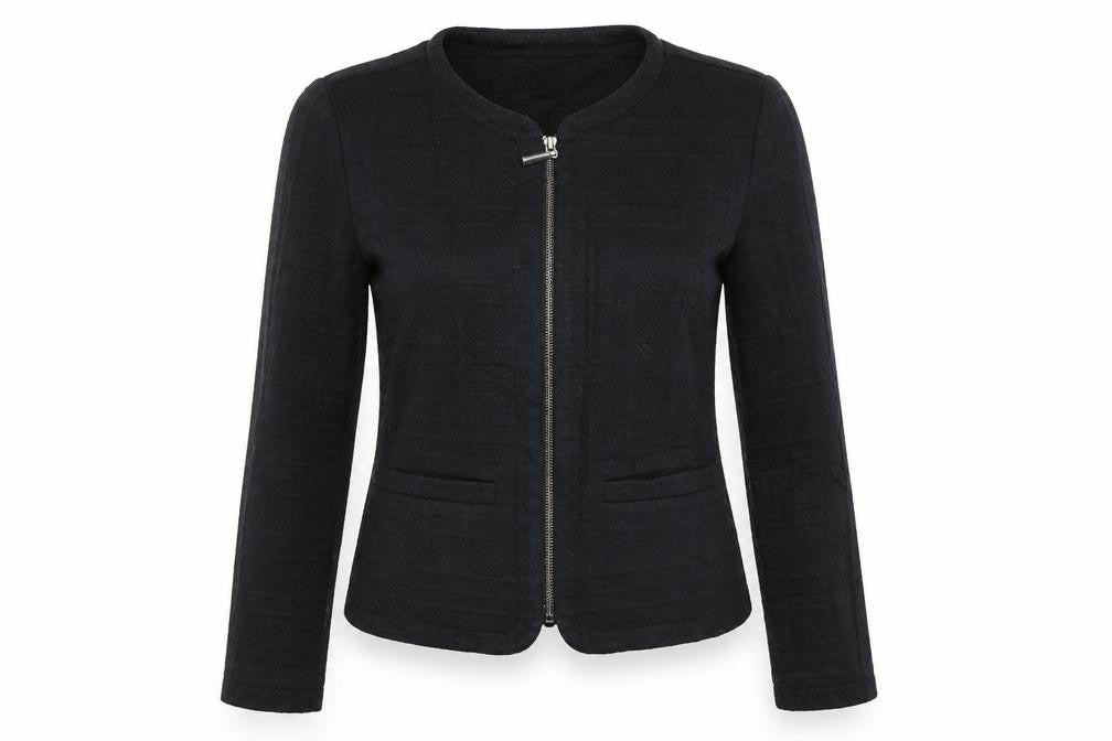 M&S Womens Black   Full Zip Jumper Size 10