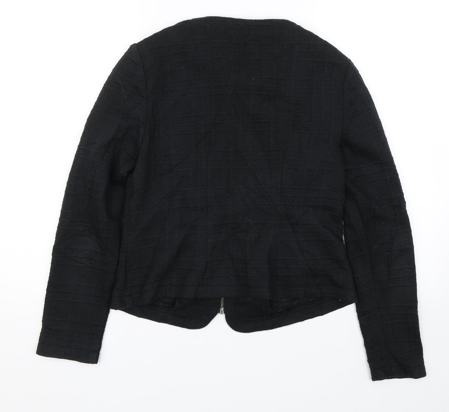 M&S Womens Black   Full Zip Jumper Size 10