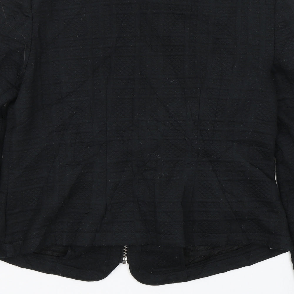 M&S Womens Black   Full Zip Jumper Size 10