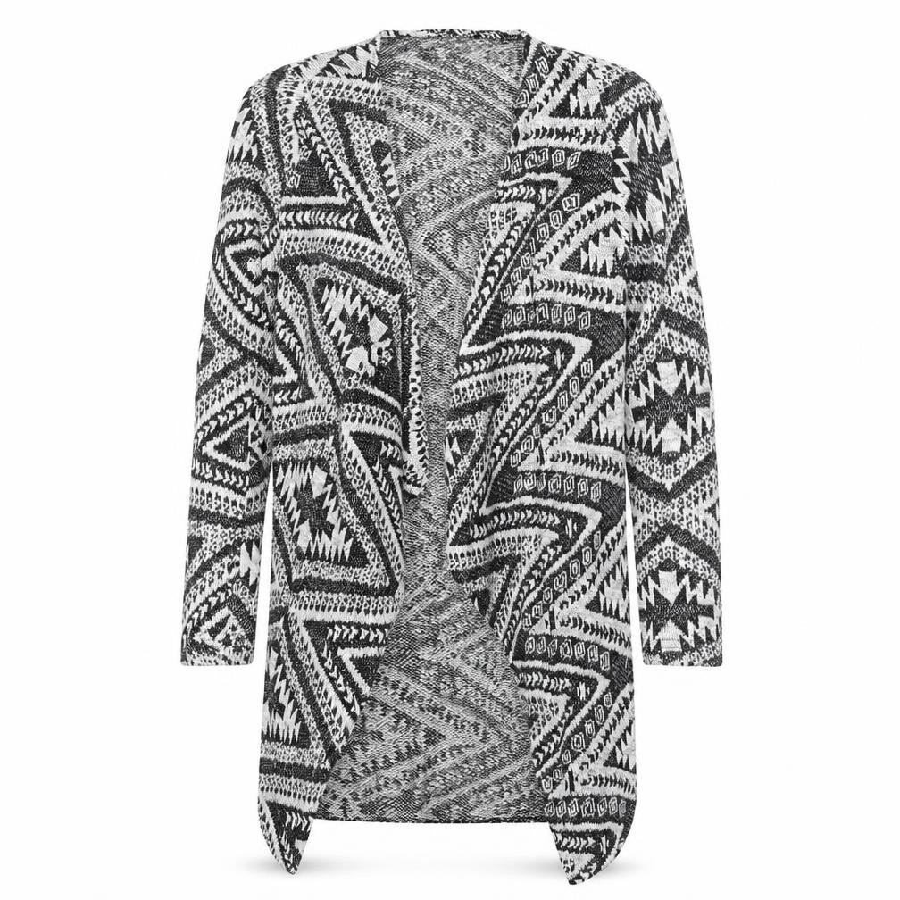 Primark Womens Black Argyle/Diamond  Cardigan Jumper Size 8