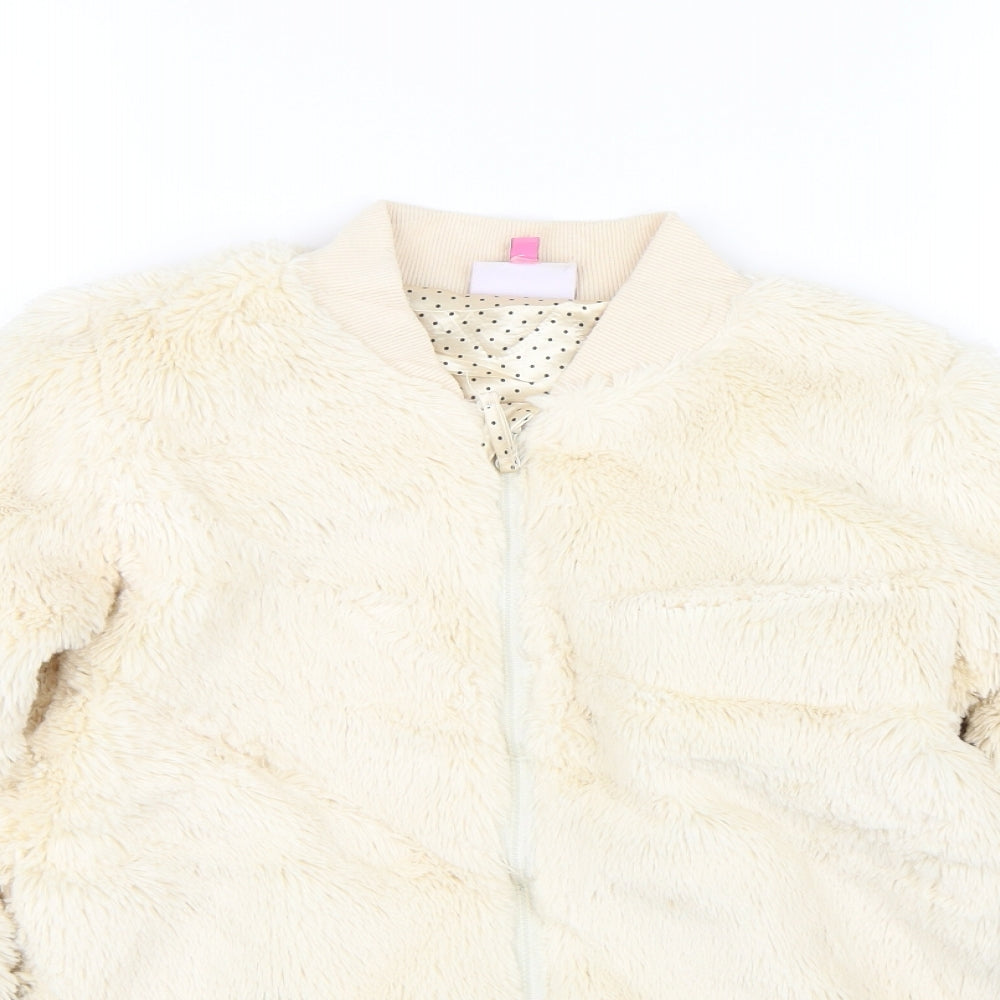 hullabaloo Girls Beige   Full Zip Sweatshirt Size 9-10 Years