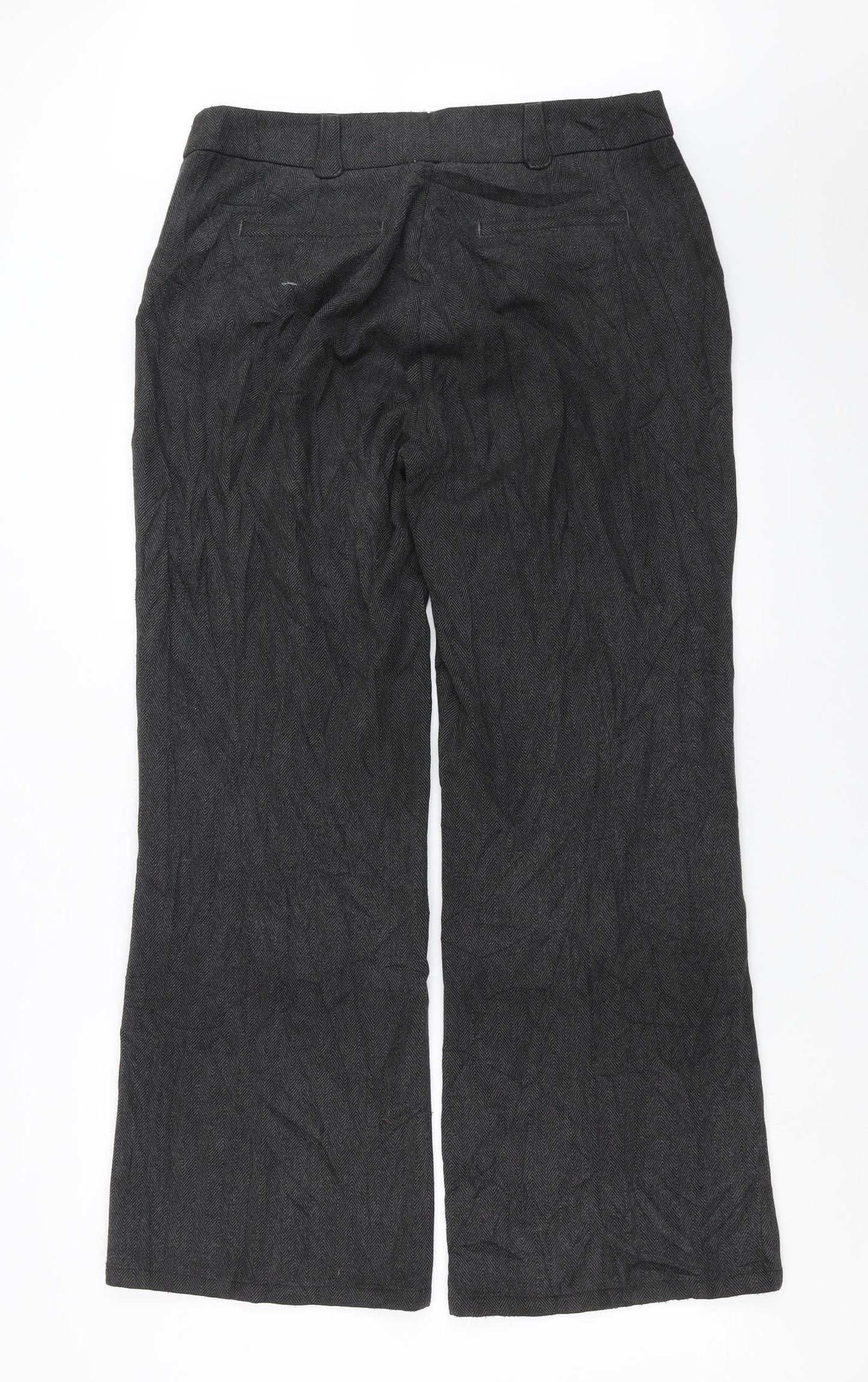 Preworn Womens Grey Herringbone  Trousers  Size 35 in L30 in
