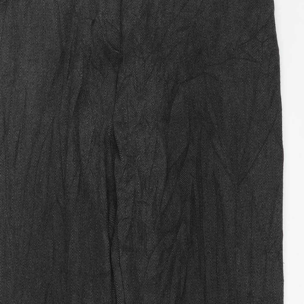 Preworn Womens Grey Herringbone  Trousers  Size 35 in L30 in