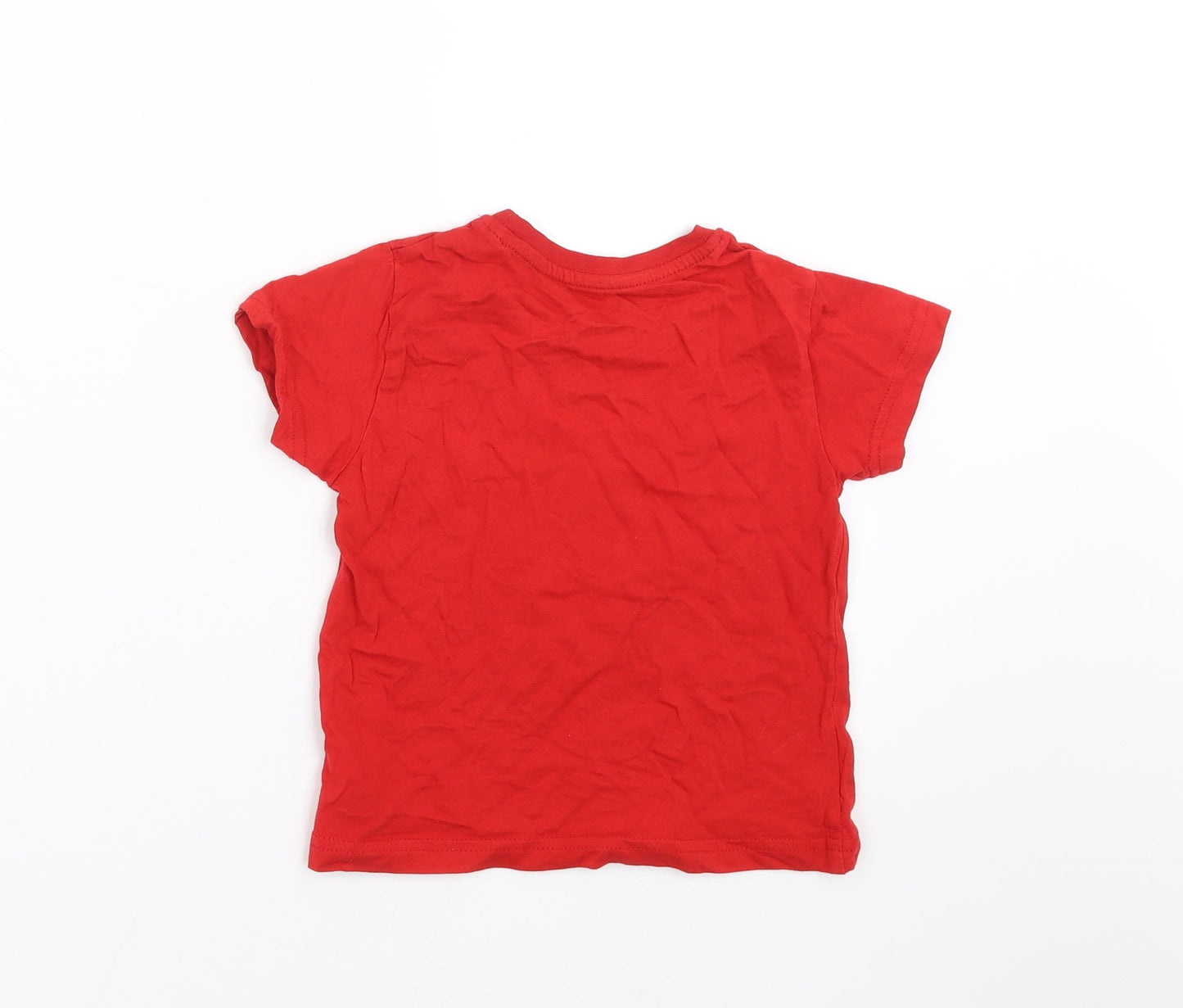 Primark Boys Red   Basic T-Shirt Size 2-3 Years  - Football Legend