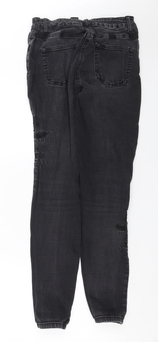 NEXT Womens Grey  Denim Skinny Jeans Size 10 L30 in - Embroidered detail