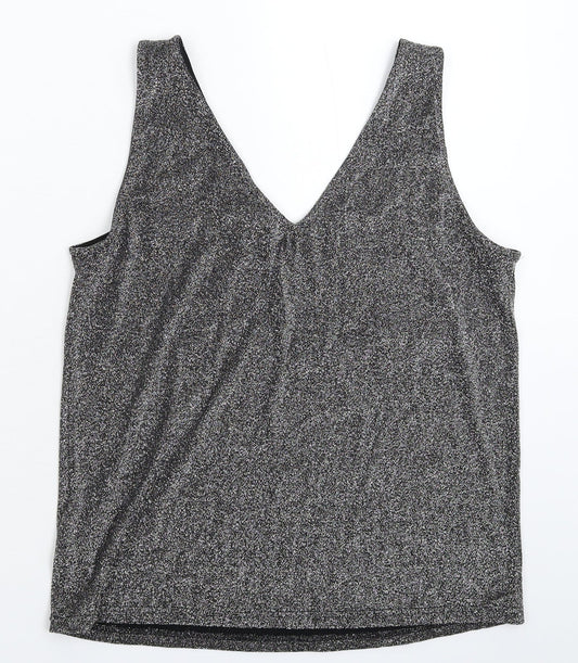 ICHI Womens Silver   Basic Tank Size S