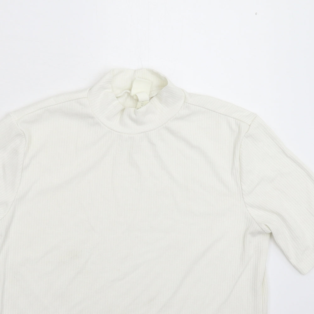H&M Womens White   Pullover Jumper Size M