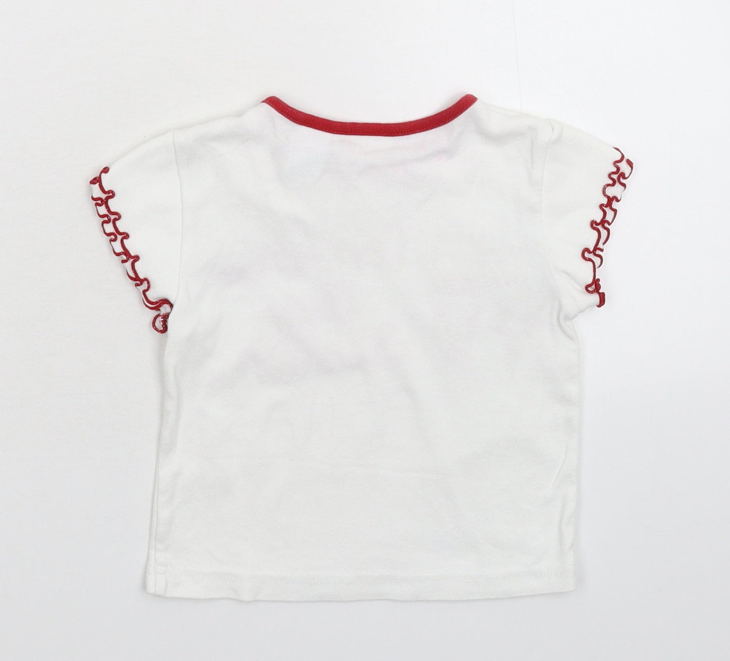 Miniwear Girls White   Basic T-Shirt Size 24 Months