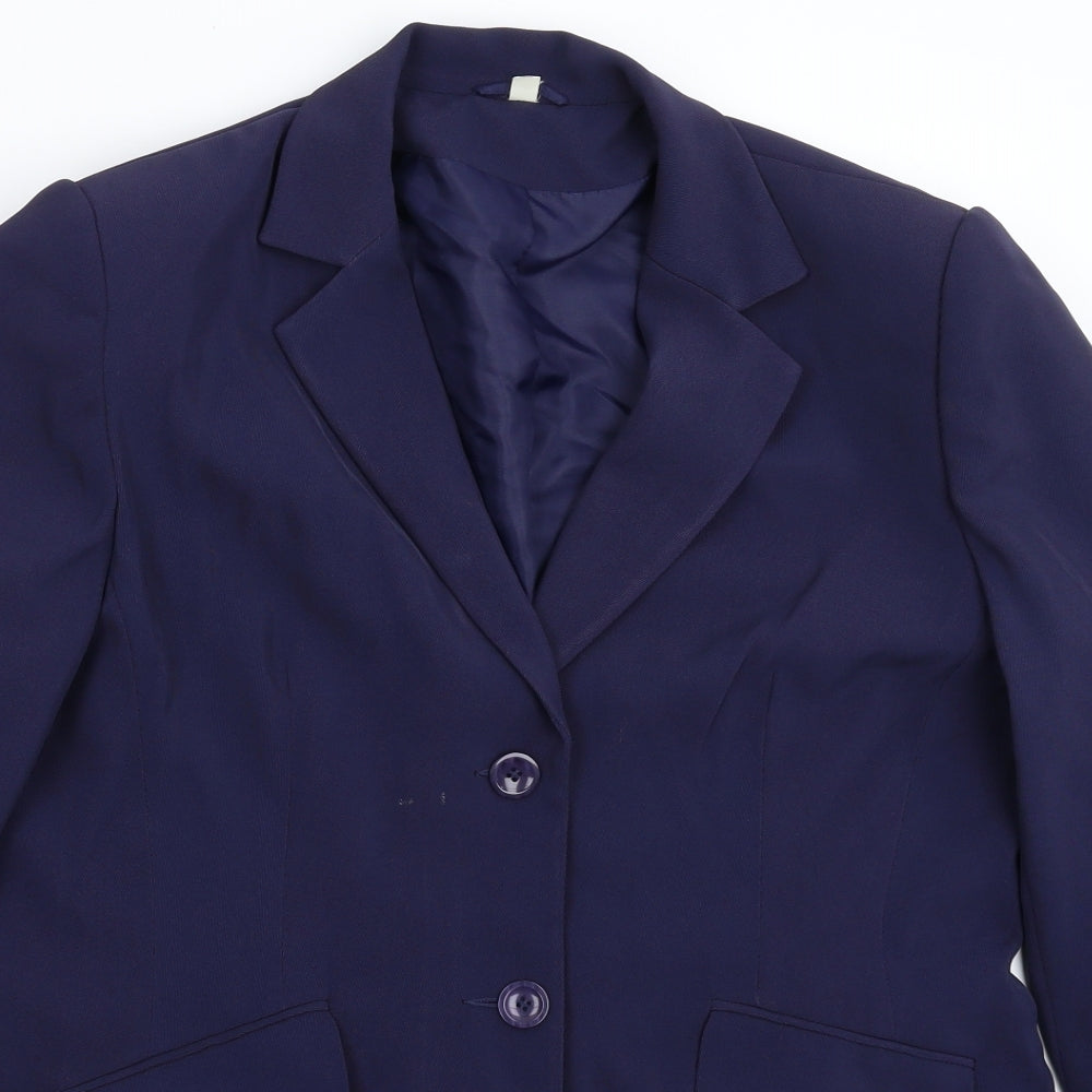 Preworn Womens Blue   Jacket Suit Jacket Size 14
