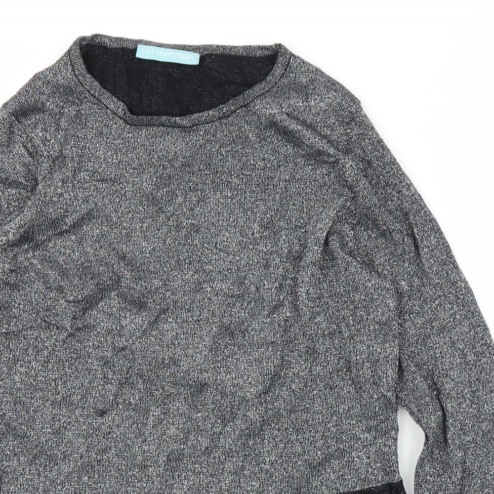 Avenue Womens Silver   Basic Blouse Size M
