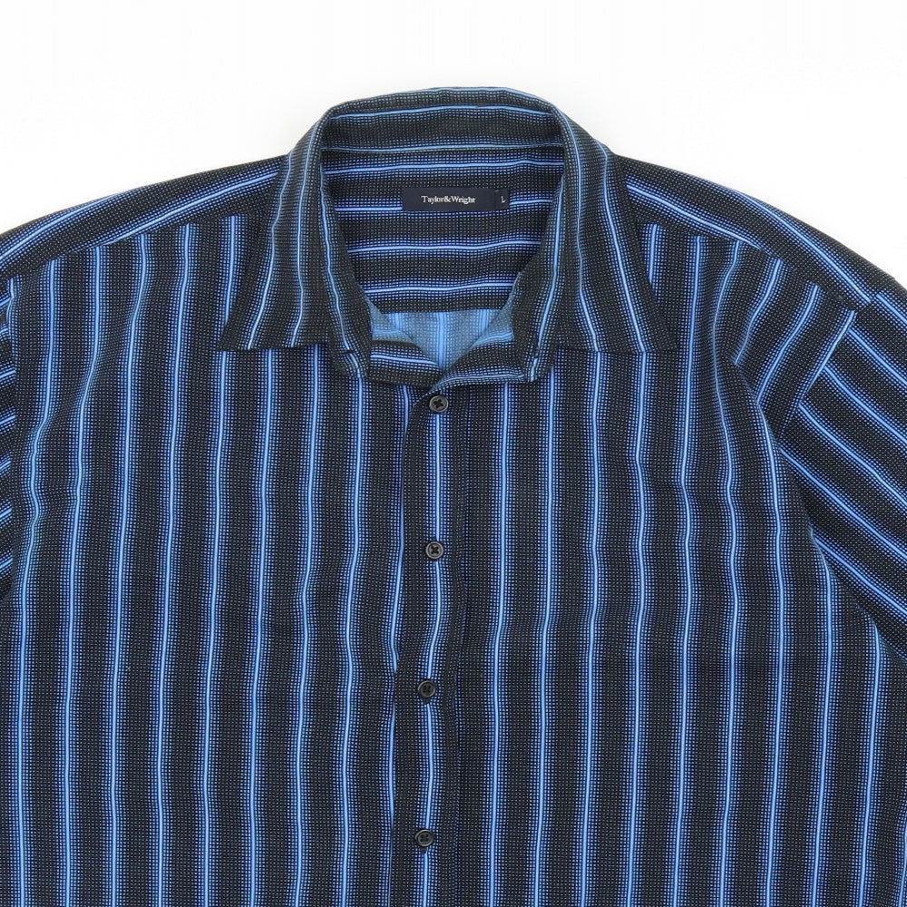 Matalan Mens Blue Striped   Button-Up Size L