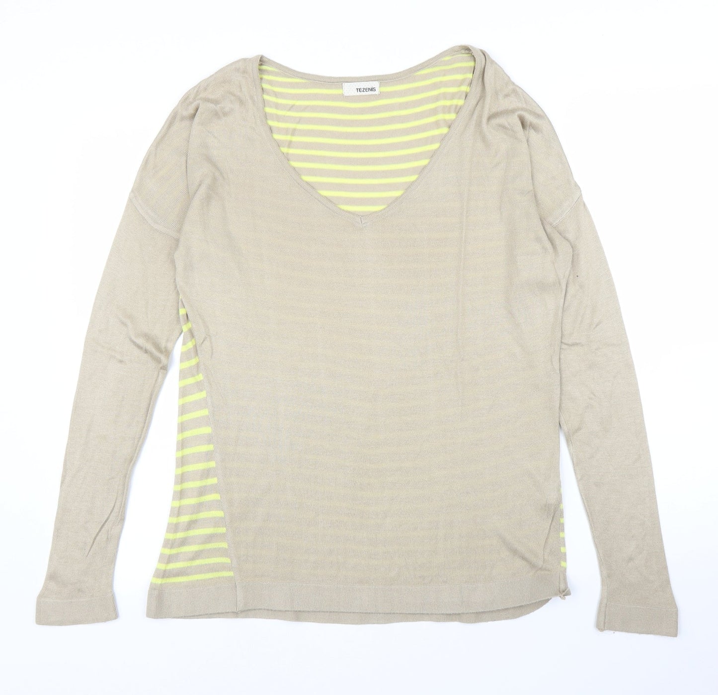 Tezenis Womens Beige Striped  Pullover Jumper Size L