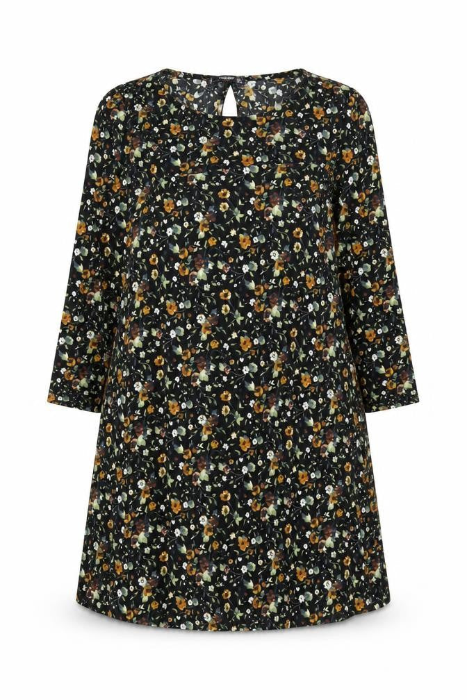 Mango Womens Black Floral  A-Line  Size S