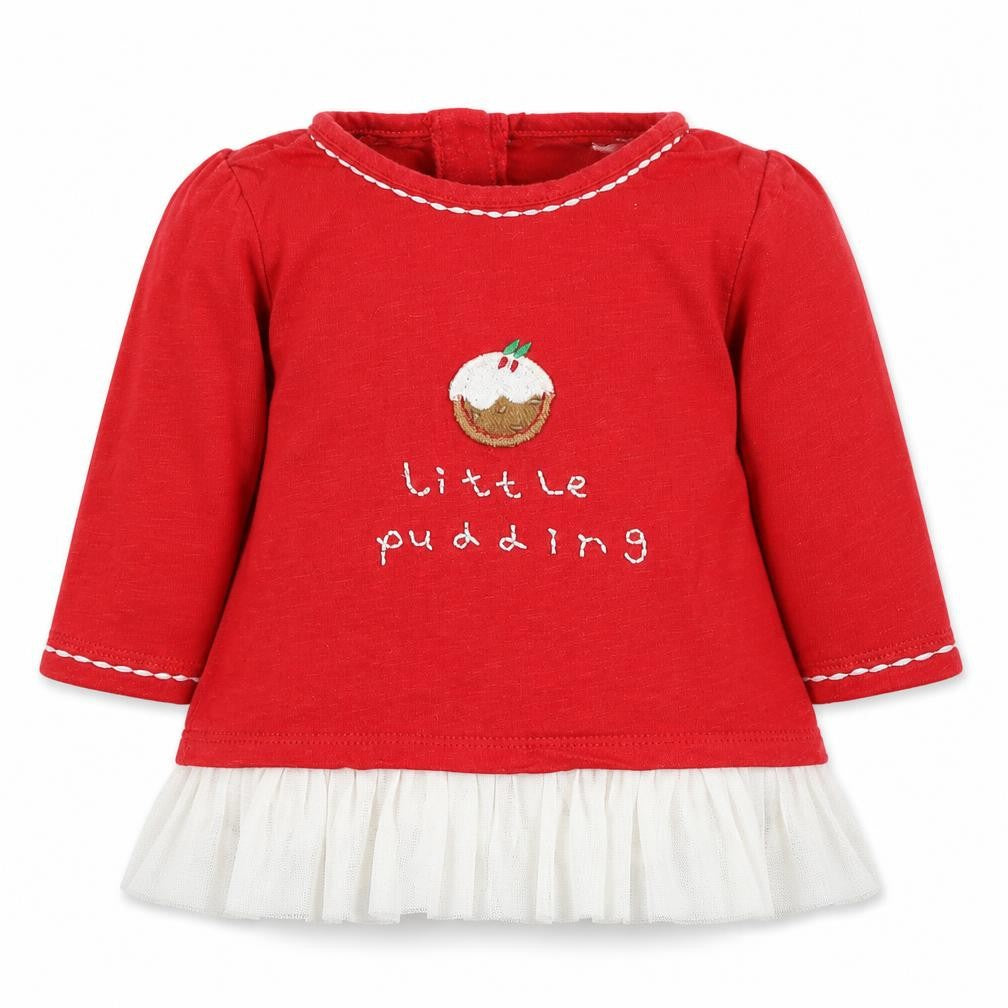 Front view of Next girls’ red basic t-shirt, size 0-3, months