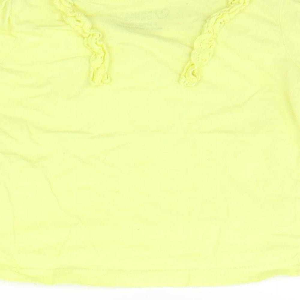 Primark Girls Yellow   Basic T-Shirt Size 2-3 Years