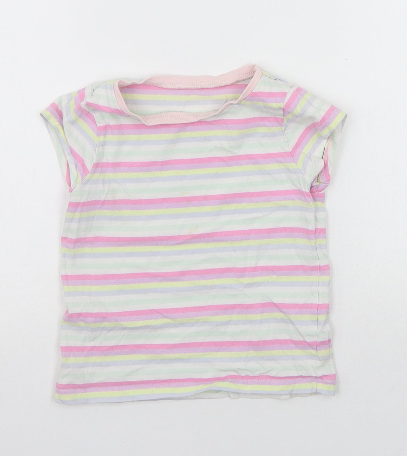 George Girls Multicoloured Striped  Basic T-Shirt Size 2-3 Years