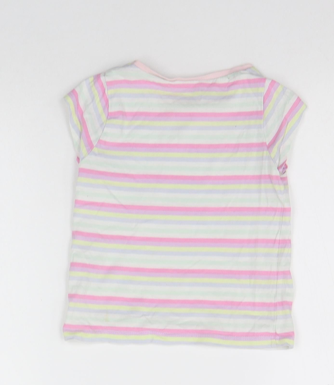 George Girls Multicoloured Striped  Basic T-Shirt Size 2-3 Years