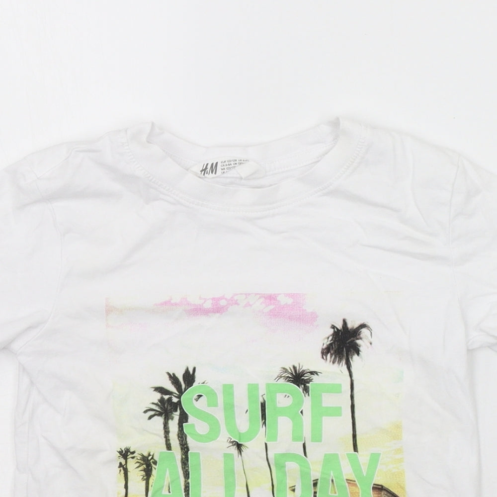H&M Boys White   Basic T-Shirt Size 7-8 Years