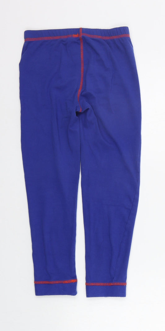 Marks and Spencer Girls Blue Solid  Top Pyjama Pants Size 6-7 Years