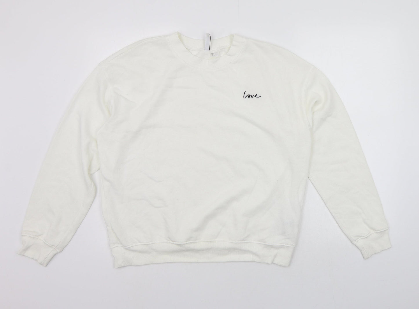 Divided Womens White   Pullover Jumper Size L