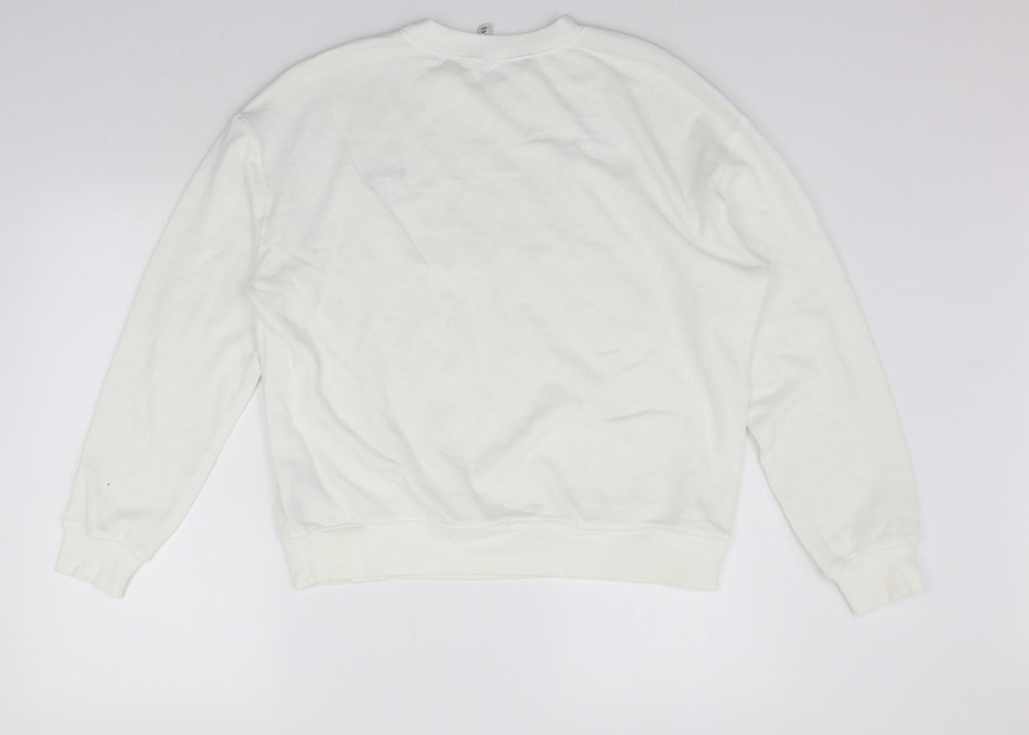 Divided Womens White   Pullover Jumper Size L