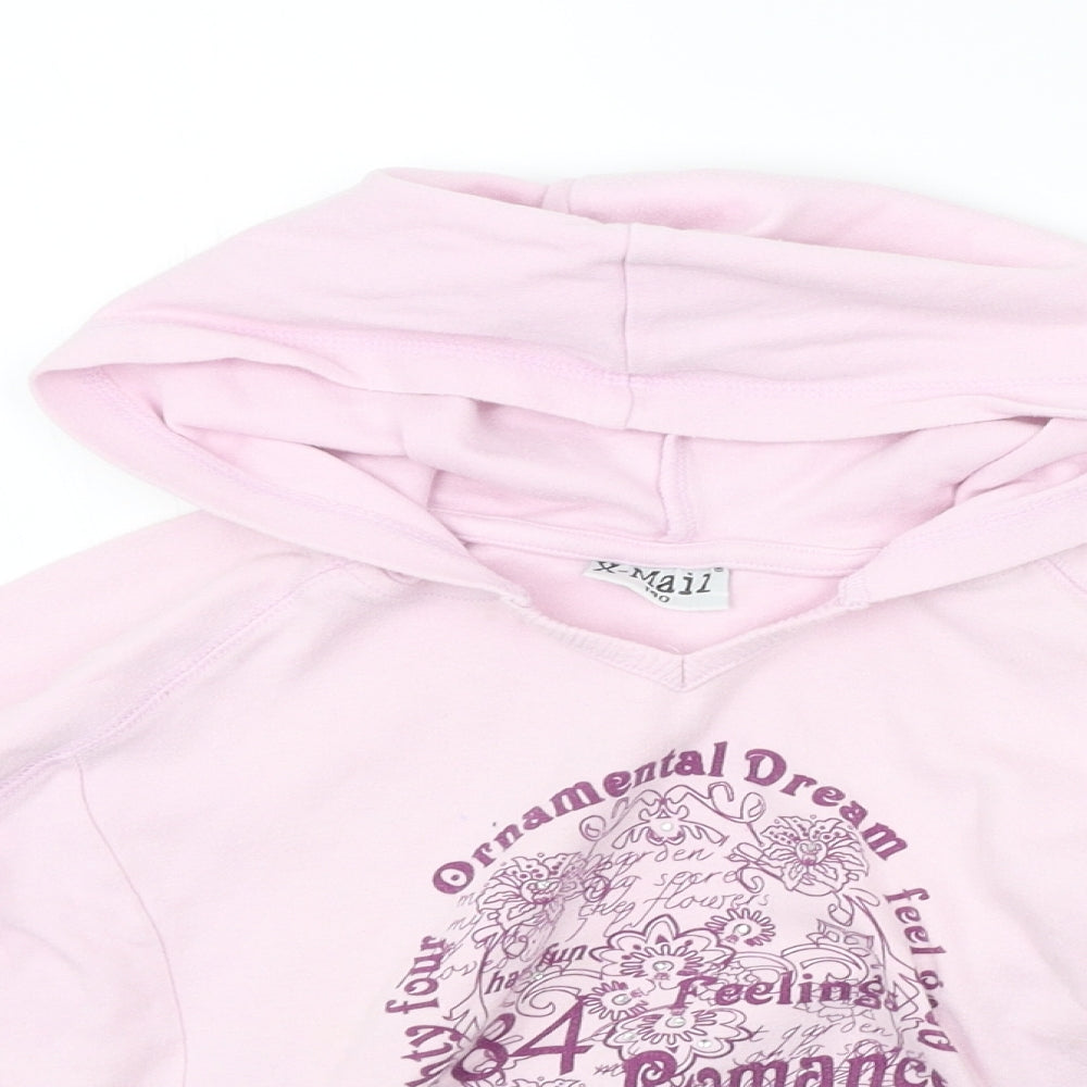 X-Mail Girls Pink   Pullover Hoodie Size 10-11 Years