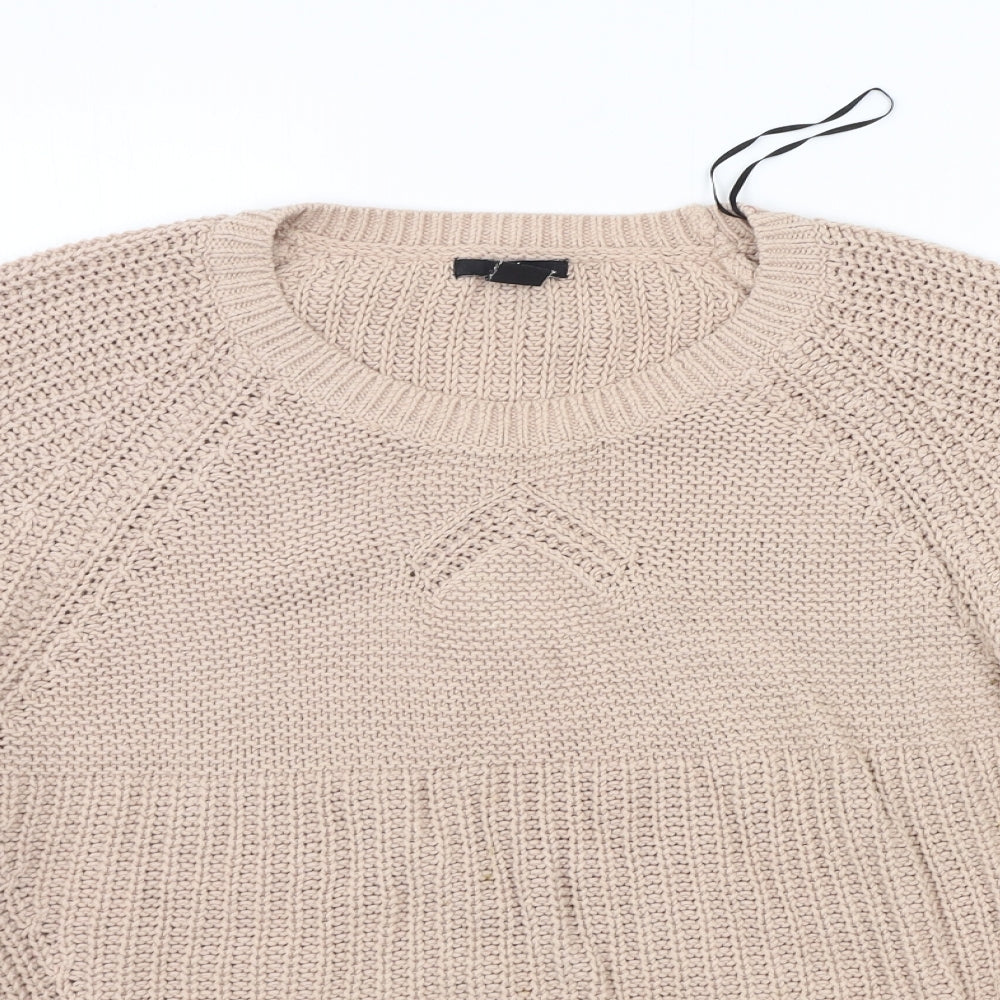 H&M Womens Beige   Henley Jumper Size L