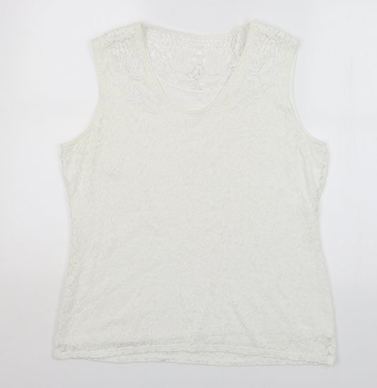 Preworn Womens White   Basic Tank Size 16