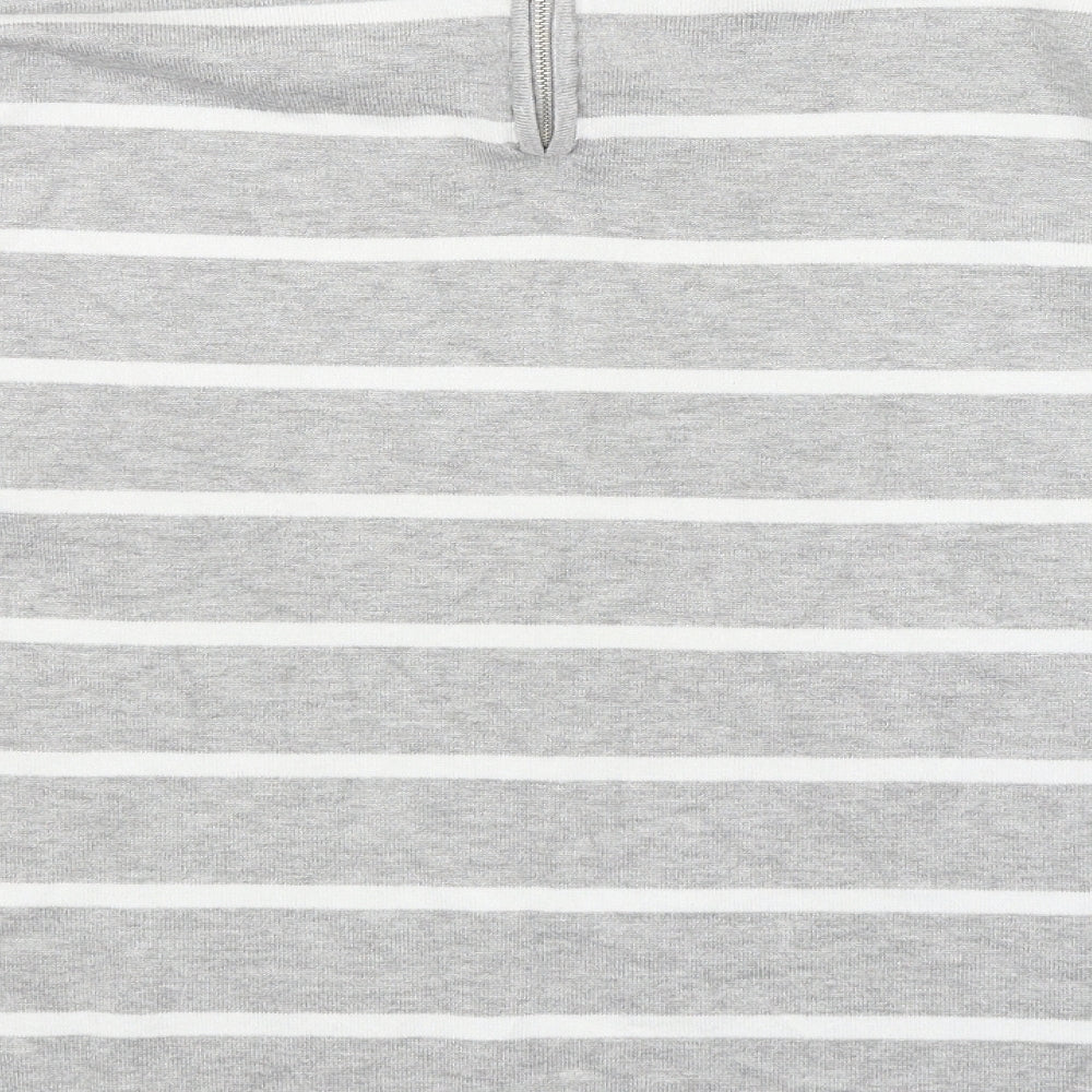 Verve Ami Womens Grey Striped  Pullover Jumper Size L