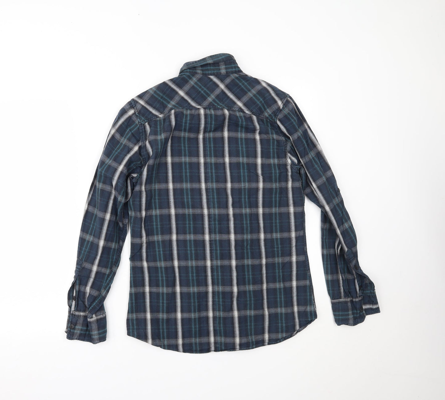 Primark Mens Blue Plaid   Button-Up Size S