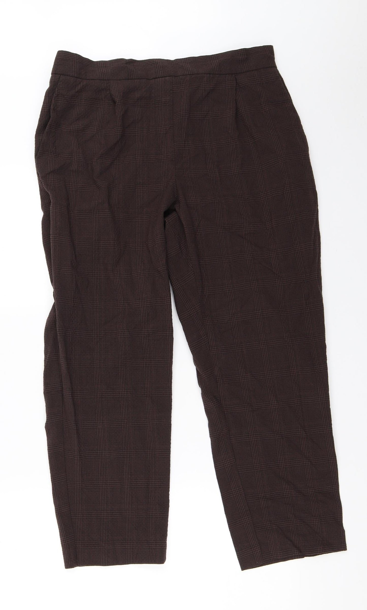 H&M Womens Brown   Capri Trousers Size 44 L25.5 in
