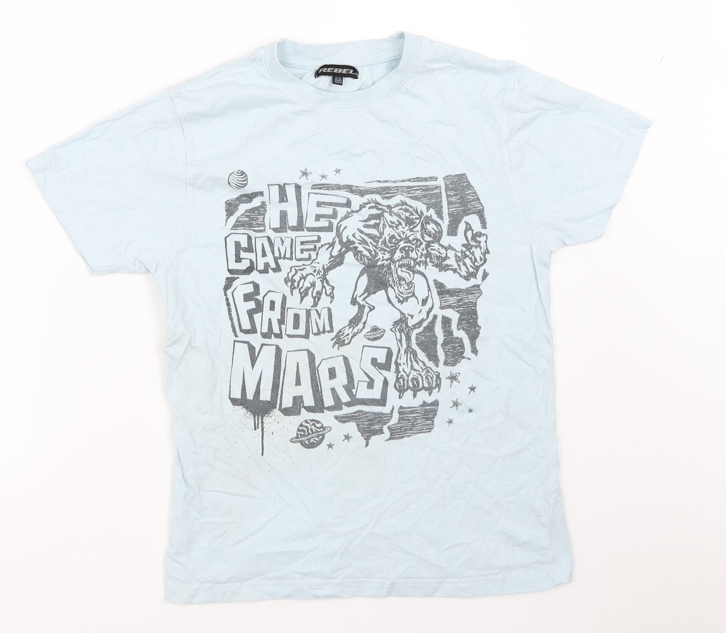 Rebel Boys Blue   Basic T-Shirt Size 11-12 Years