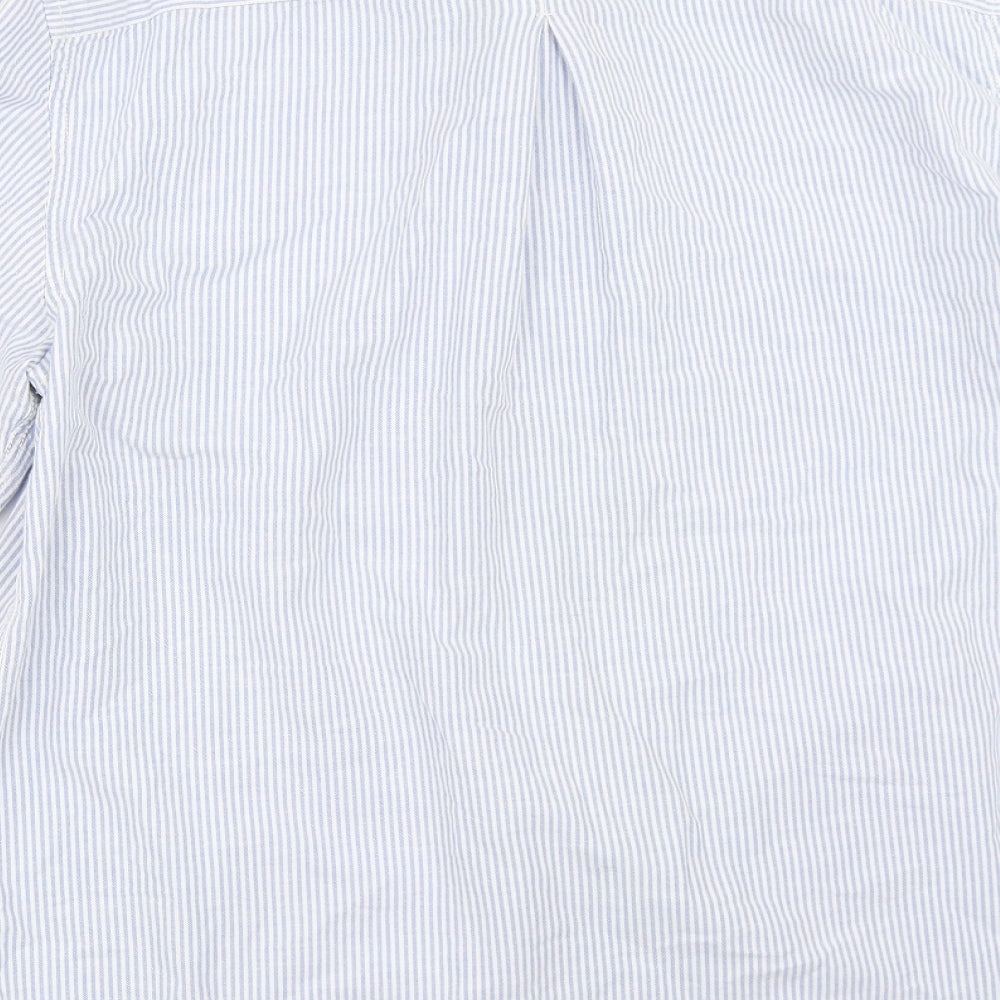 River Island Mens Blue Striped   Button-Up Size L