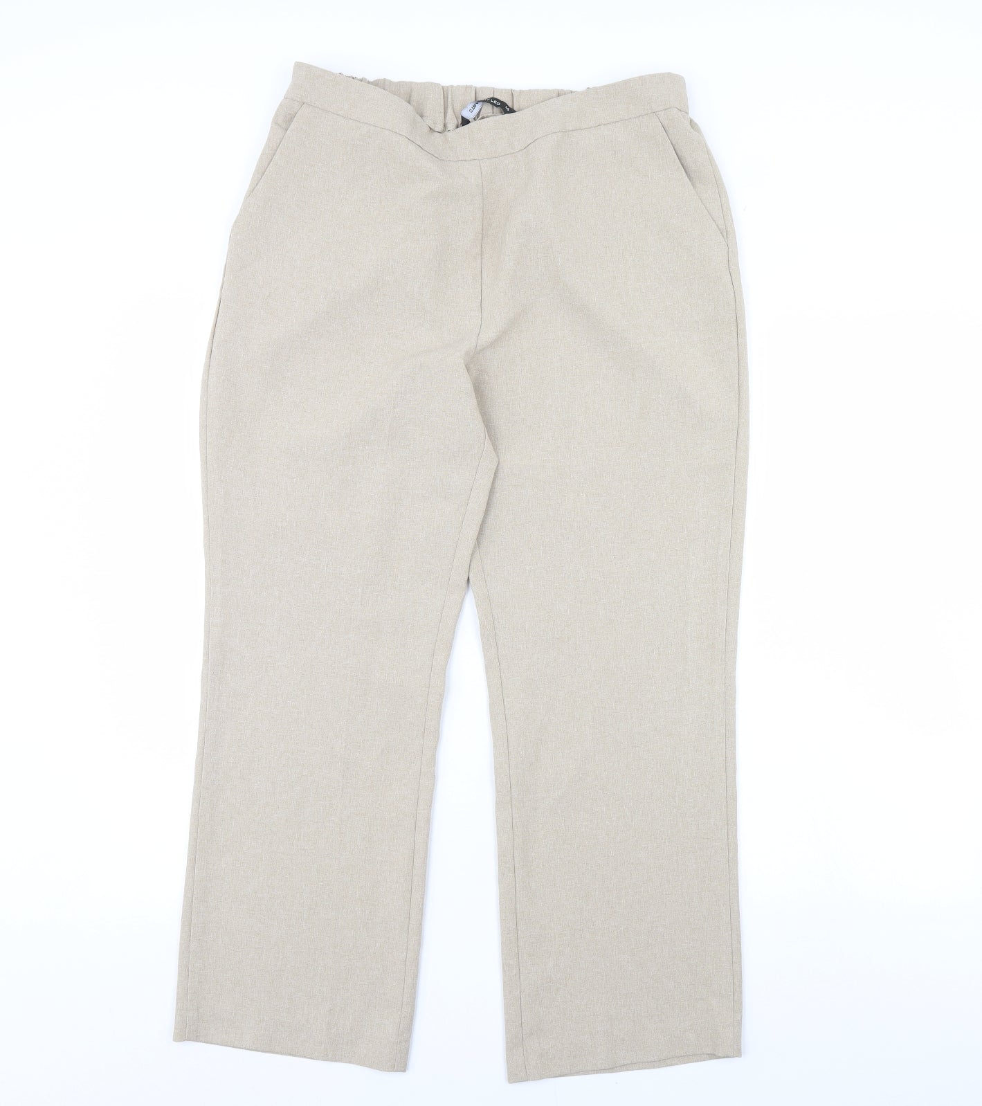 straight leg Womens Beige   Dress Pants Trousers Size 14 L30 in