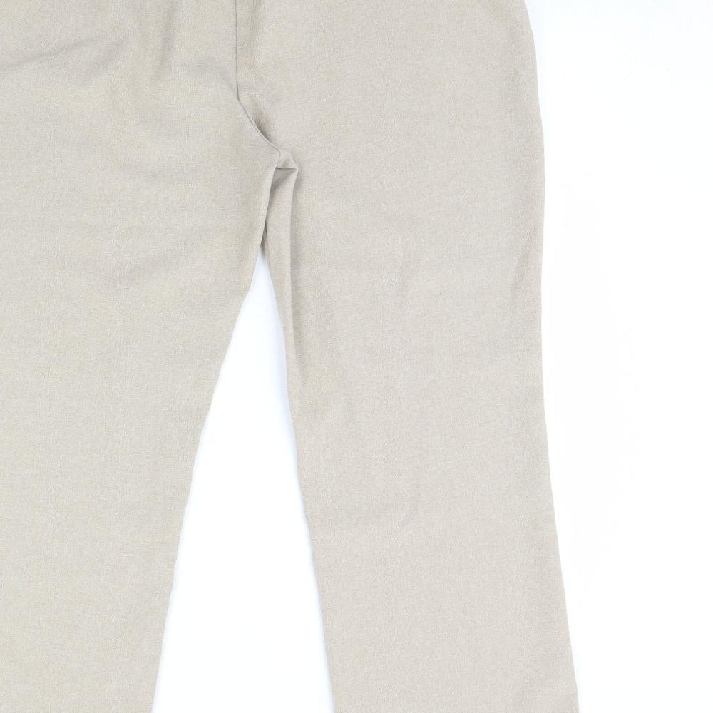 straight leg Womens Beige   Dress Pants Trousers Size 14 L30 in