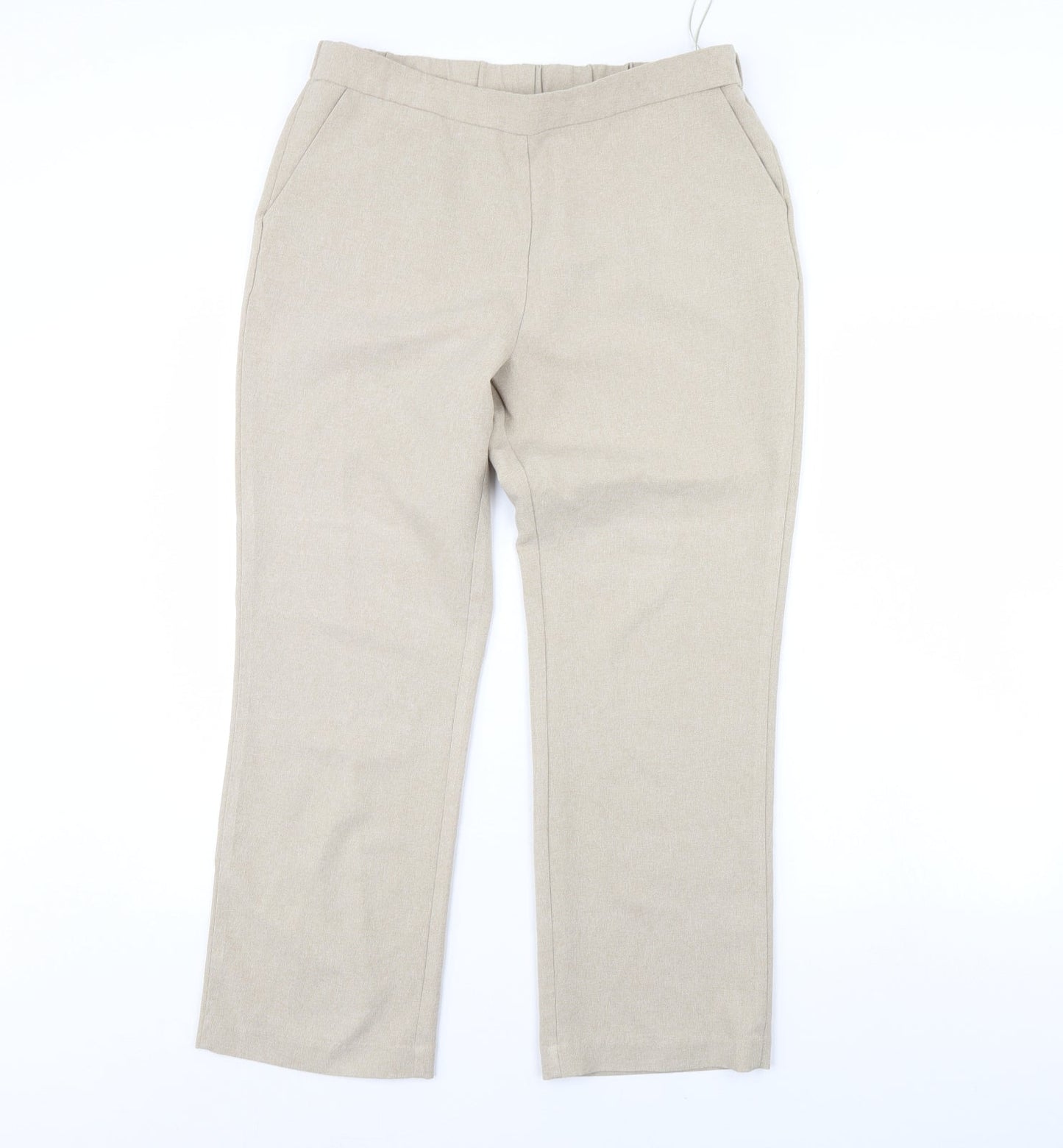 straight leg Womens Beige   Dress Pants Trousers Size 14 L29 in