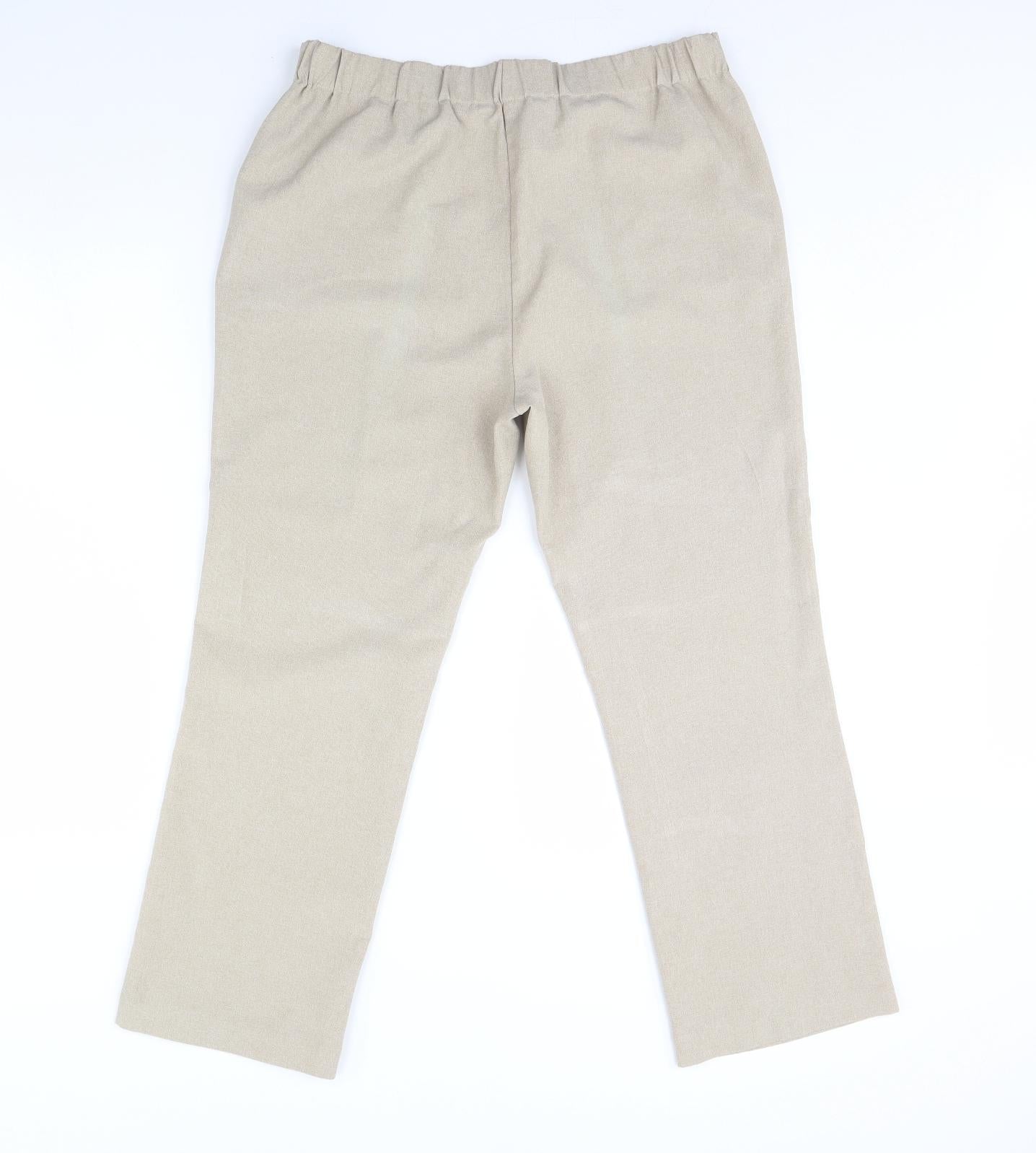 straight leg Womens Beige   Dress Pants Trousers Size 14 L29 in