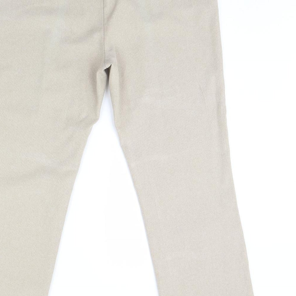 straight leg Womens Beige   Dress Pants Trousers Size 14 L29 in